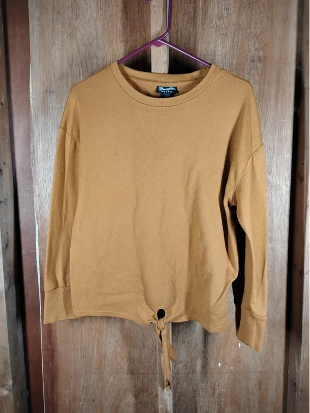 Wrangler Retro Women's Burnt Orange Long Sleeve Sweater Tie Front